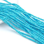 150PCS 2x4mm Natural Blue Turquoise Stone Rondelle Beads Abacus Disk Stone Beads Round Loose Spacer Gemstone Beads for DIY Bracelet Necklace Jewelry Making - color: Blue Turquoise, size: 2x4mm Abacus Disk