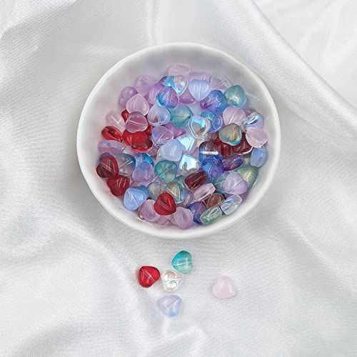 INSPIRELLE 100pcs Heart Crystal Glass Spacer Beads for Jewelry Bracelet Necklace Making, 8mm - color: Hearts