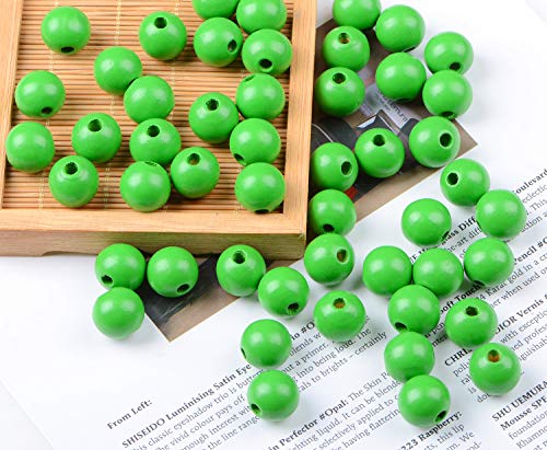 AD Beads Large Hole Wood Spacer Wooden Jewelry Making Bracelet Necklace Chandelier, Large Wooden Rosary Beads Craft Beads Pick from (16mm 100pcs, Green) - color: Green, size: 16mm 100pcs