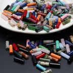 40 Pcs Healing Loose Beads Cylinder Shape Natural Necklace Stone Pendants Crystal Charms for Jewelry Making DIY Craft - color: cylinder