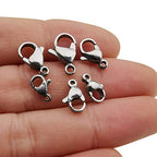 60pcs Grade A 304 Stainless Steel Lobster Clasps Claw Clasps for Bracelet Necklace Jewelry Making Findings (Mixed 60pcs-M055) - size: Mixed