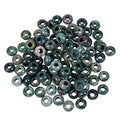 TUMBEELLUWA 40pcs Crystal Stone Large Hole Beads for Jewelry Making Macrame Beads for Hair Braids(14mmx8mm), Green Indian Agate - color: Multi Green