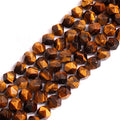 GEM-Inside Natural 10mm Yellow Tiger Eyes Gemstone Loose Beads Faceted Cambay Crystal Energy Stone Power for Jewelry Making 15" - color: Yellow Tiger Eye, size: 10mm