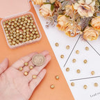 UNICRAFTALE About 100Pcs Tibetan Barrel Beads 7mm Antique Gold Beads Rondelle Spacer Beads with Large Hole Beading Bracelet Making Beads for Bracelet Jewelry Making Accessories Hole 1.8mm