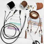 LUSTEMBER Leather String, Faux Leather Cord, Flat Suede Leather Lace for Necklaces, Bracelets, Jewelry Making, Tassels, Dream Catchers and Art Crafts - size: Light Brown