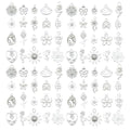 WOCRAFT 60pcs Bright Silver Flowers Bracelet Charms for Jewelry Making Sets DIY Necklace Bracelet Keychain Crafting Charms Kit Craft Supplies (SN879) - color: Bright Silver, size: Flowers Charms