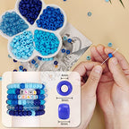 MIIIM 1000PCS 6x9mm Pony Beads Bulk, 5 Styles Blue Pony Beads for Bracelets Making Kit, Kandi, Hair Braids Crafts for Jewelry Making (Blue) - color: Blue