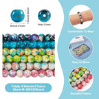 8mm Turquoise Beads Strands Dyed Gemstone Round Loose Spacer Beads 6 Colors for DIY Bracelet Earring Necklace Jewelry Making (6 Strands) - color: Mixed Color-Round