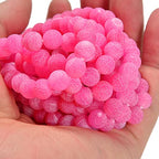 8mm Pink Froasted Agate Round Natural Gematone Loose Beads for Jewelry Making DIY 1 Strand 15" - color: Pink Froasted Agate, size: 8mm