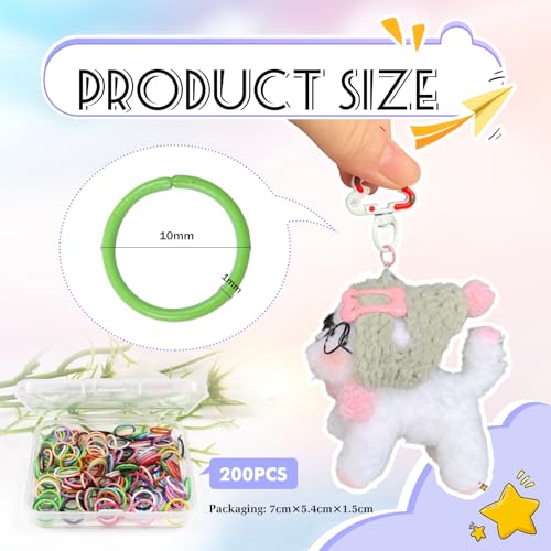 TOAOB 200pcs Multicolour Jump Rings 10mm Open Jump Rings Connectors for Keychains Earrings Necklace Jewelry Making - size: 10mm