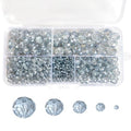 1000pcs Glass Beads for Jewelry Making, 2/4/6/8/10mm Crystal Beads Faceted Briolette Crystal Glass Beads for DIY Craft, Rondelle Spacer Beads for Bracelets Necklaces (Blue Grey) - color: Blue Grey