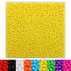 IOOLEEM Yellow Seed Beads - 4000+ pcs 3mm Glass Beads for Jewelry Making, Bracelets - color: Yellow, size: 3mm / 4000pcs