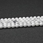 MJDCB AAAA Natural Stone Beads White Howlite Turquoise Round Loose Beads for Jewelry Making 15" (10mm) - color: White Howlite, size: 10mm