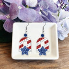 BEUNITONE Diamond Art Earring Making Kit for Adults, American Style Patterns DIY Jewellery Supplies with 12 Designs, Crystal Beads and Ear Hooks for Handmade Craft Gift - style: America
