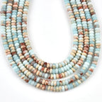 150pcs 4x2mm Sky Blue Jasper Disk Rondelle Spacer Stone Semi Precious Gemstone Loose Beads for Jewelry Making 15 Inch - color: Sky Blue Jasper