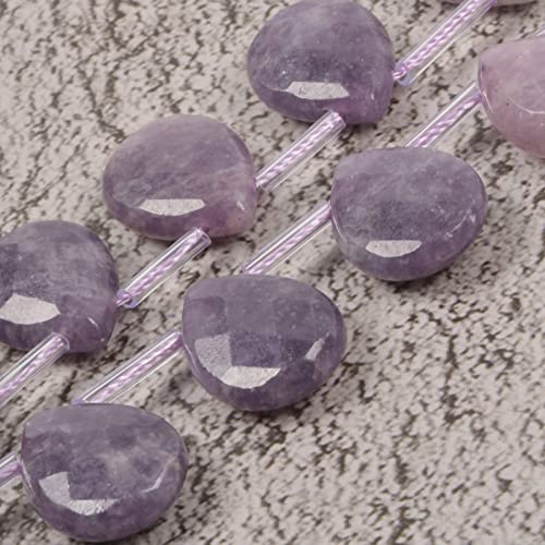 Natural Lepidolite Lithium Mica Faceted Teardrop Healing Gemstone Loose Beads for Jewelry Making Strand 15 Inch - color: Lepidolite Lithium Mica