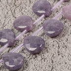 Natural Lepidolite Lithium Mica Faceted Teardrop Healing Gemstone Loose Beads for Jewelry Making Strand 15 Inch - color: Lepidolite Lithium Mica