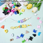 50Pcs Random Styles Letter Shaped Beads Alphabet Acrylic Beads Bulk Plastic Opaque Colorful Cartoon Letter Spacers for Jewelry Making Findings DIY Crafts Gifts Bracelet Earrings Adults - style: Style 6