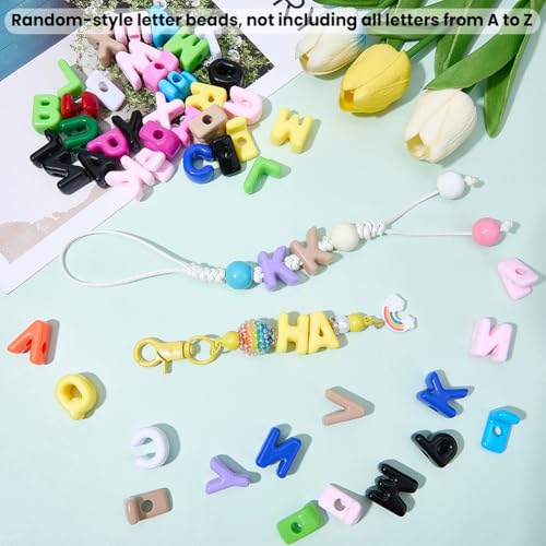 50Pcs Random Styles Letter Shaped Beads Alphabet Acrylic Beads Bulk Plastic Opaque Colorful Cartoon Letter Spacers for Jewelry Making Findings DIY Crafts Gifts Bracelet Earrings Adults - style: Style 6