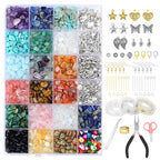 LAIDANLA Jewelry Making Supplies Kit for Adults 1612 Pcs Irregular Natural Stone Gemstone Chip Beads Jewelry Making Kits for Women 20 Colors Jewlery Kit for Craft DIY Bracelet Earring Ring Gifts