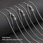 10Pcs Stainless Steel Round Snake Adjustable Chain Bulk for Jewelry Making 1mm Necklaces Chains for Women Personalized Jewelry - color: Silver Snake