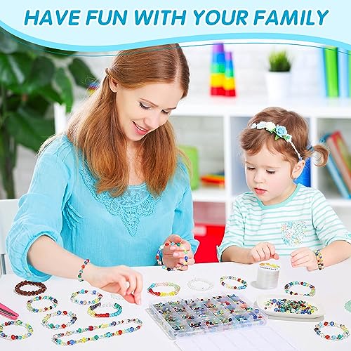 cridoz 1710 Pieces Crystal Glass Beads for Jewelry Making and Crafts, Colorful Beads for Bracelets, DIY Crafts and Home Ornaments