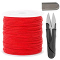 1mm Red Bracelet String, QBJAYTY 100 Yards Braided Satin Nylon String Cord for Bracelets, Beading, Macramé, Chinese Knotting, Kumihimo, Necklaces Pendants Making, (1mm Red) - size: 1mm, style: red