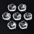 KISSITTY 100pcs Flower Glass Beads Transparent Crystal Aesthetic Flowers Drilled Bead Caps Charm Spacers for DIY Necklaces Earrings Bracelets Jewelry Craft Making for Women - color: Transparent