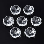 KISSITTY 100pcs Flower Glass Beads Transparent Crystal Aesthetic Flowers Drilled Bead Caps Charm Spacers for DIY Necklaces Earrings Bracelets Jewelry Craft Making for Women - color: Transparent