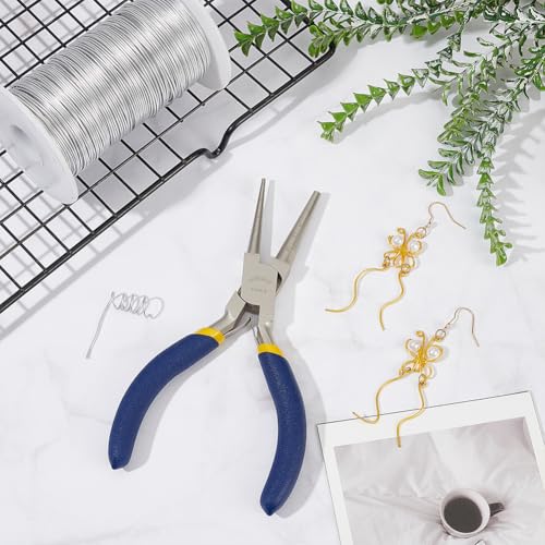 BENECREAT Wire Looping Pliers with Non-Slip Handle, Precision Round Nose Pliers (2~8mm Loops) for Beading Jewelry Making and Wire Forming