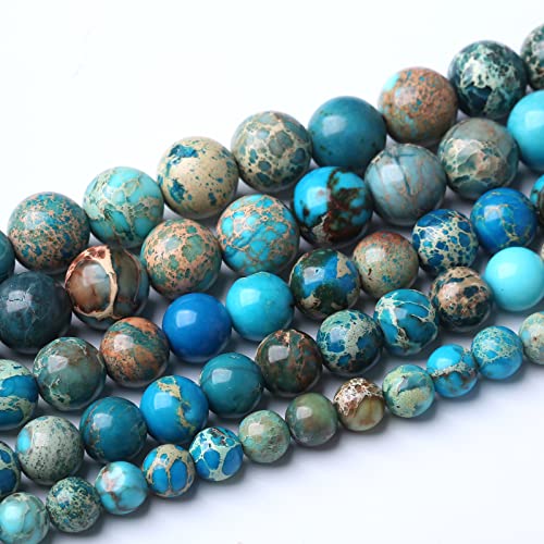 60PCS 6mm Natural Blue Imperial Jasper Beads Round Loose Stone Beads for Jewelry Making for Jewelry Making DIY Bracelet Necklace 15 Inch,Energy Stone Healing Power (6mm, Blue Imperial Jasper Beads) - color: Blue Imperial Jasper Beads, size: 6mm