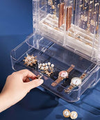 Homde Women Acrylic Jewelry Box: Clear Organizer Holder for Earring Necklace Ring - Gift for Yound Women