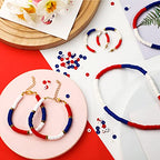 Batiyeer 3000 Pcs Red White and Blue Clay Beads Bracelet Making Kit 6 mm Patriotic 4th of July 250th Anniversary Spacer Beads Heishi Polymer Clay Bead for Necklace Earring Bracelet Making - color: Red, Blue, White