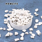 500 pcs Natural Chip Stone Beads, Howlite 5-8 mm Irregular Gemstones Healing Crystal Loose Rocks Bead Hole Drilled for Jewelry Making Bracelet - color: Howlite