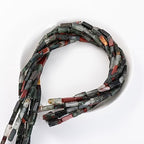 Natural Bloodstone Rectangle Tube Beads 4x13mm 38cm/str Loose Semi Gemstone Stone Beads for Making Bracelets Necklace Earrings - color: BloodStone, size: 4x13mm Rectangle