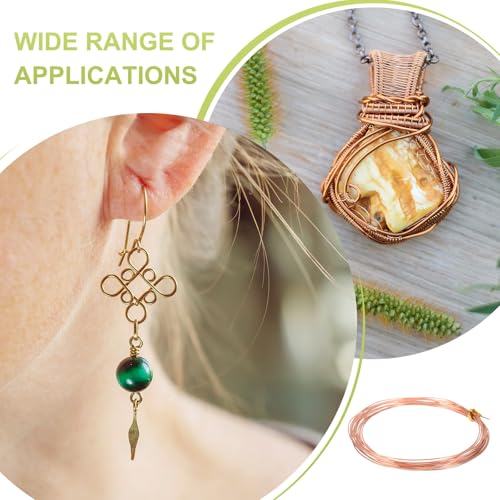 PATIKIL 99.9% Pure Copper Wire for Jewelry Making, 20 Gauge (0.8mm) Copper Craft Wire 14.8 Feet Beading Jewelry Making Supplies for Crafting Wreath Electroculture Gardening - size: 20 Gauge x 14.8 Feet