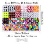 BBita 1000PCS Polymer Clay Beads Bracelet Making kit, 24 Style Cute Fun Beads Sports Ball Volleyball Softball Baseball Basketball Soccer Rugby Football Charms for Jewelry Making DIY for Women Girls - color: C1#Style 3