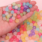 230PCS 8mm Acrylic Round Beads - Matte Rose Red Frosted Beads for Jewelry, Craft, and Necklace Making - color: Rose Red, size: 8MM