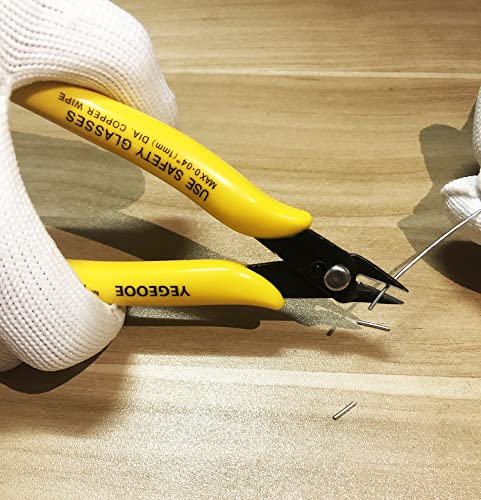 Flush Wire Cutter, 10PACK Precision Diagonal Cutting Pliers Small Wire Cutter Nippers for Electronics Wires Jewelry Screws (5 Inch Size) - style: yellow wire cutters x 10
