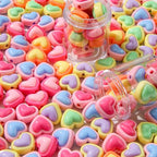 150pcs Acrylic Beads Colorful Heart Beads Rainbow Heart Beads for Jewelry Making Handmade DIY Bracelet, Charms Keychain Craft Supplies (Rainbow Heart) - color: rainbow heart