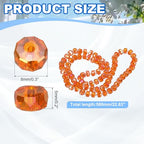 PATIKIL 75 Pcs 8mm OD 5mm Thick Crystal Glass Beads, Rondelle Crystal Beads Faceted Cut Gemstone Strand with Spacer Beads for Craft, Bracelet, Necklace, Orange - color: Orange