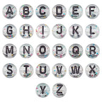 Cheriswelry 200pcs 7mm Clear Flat Round Letter Beads Transparent Acrylic Alphabet Crystal Beads Horizontal Hole Glitter Powder Loose Spacer Beads for DIY Bracelet Necklace Jewelry Making - color: Clear-Flat Round