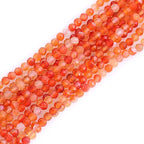 GEM-Inside 3mm Natural Stone Faceted Red Carnelian Agate Spacer Small Beads for Jewelry Making 15'' - color: Red Carnelian Agate, size: 3mm