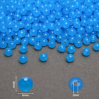 BONNY BOXX 1000PCs 6MM Jelly Sapphire Acrylic Round Beads, Smooth Transparent Acrylic Balls, Plastic Resin Gumball Bubblegum Chunky Beads for Necklace & Bracelet Making, Crafting Supplies - color: Jelly Sapphire, size: 6MM