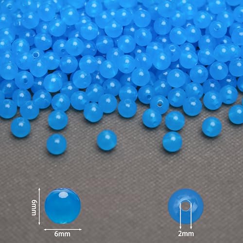 BONNY BOXX 1000PCs 6MM Jelly Sapphire Acrylic Round Beads, Smooth Transparent Acrylic Balls, Plastic Resin Gumball Bubblegum Chunky Beads for Necklace & Bracelet Making, Crafting Supplies - color: Jelly Sapphire, size: 6MM