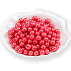200Pcs Glass Pearl Beads Faux Pearls Round Czech Tiny Satin Luster Spacer Loose Beads Bulk with Holes Handcrafted for DIY Bracelets Jewelry Making Crafts Supplies (4MM, Red) - color: Red, size: 4MM
