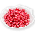 200Pcs Glass Pearl Beads Faux Pearls Round Czech Tiny Satin Luster Spacer Loose Beads Bulk with Holes Handcrafted for DIY Bracelets Jewelry Making Crafts Supplies (6MM, Red) - color: Red, size: 6MM