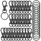 70PCS Swivel Snap Hooks with Key Rings, Metal Lobster Claw Clasp, Keychain Rings for Crafts(Gun Black, 1.25inch(32mm) - color: gun black, size: 32mm