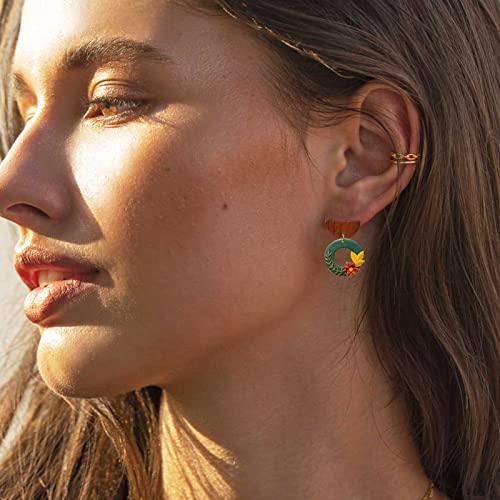 DoreenBeads 30Pcs Natural Wooden Stud Earrings Posts with Loop for Jewelry Making- Small Semicircle Wood Earring Posts with Ear Backs for Women DIY Earring Making Personalized Jewelry Findings - color: Small Semicircle