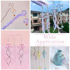 FASHEWELRY 10Pcs 21mm Glass Wind Bell Beads for Wind Chime Transparent Glass Fishing Bead Jellyfish Beads Light Pink Trumpet Flower Beads Caps for Craft Jewelry Making - color: 21mm，Light Pink